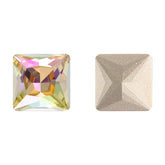 Luminous Green Princess Square Shape High Quality Glass Pointed Back Fancy Rhinestones WholesaleRhinestone